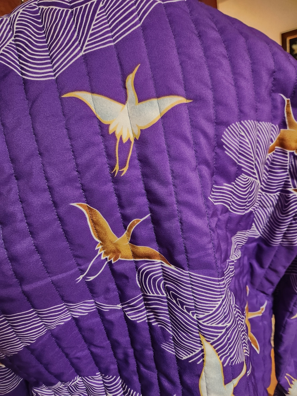 Vintage RARE.Two Potato of Laguna Beach vertical-quilted mandarin collar jacket - Picture 3 of 8